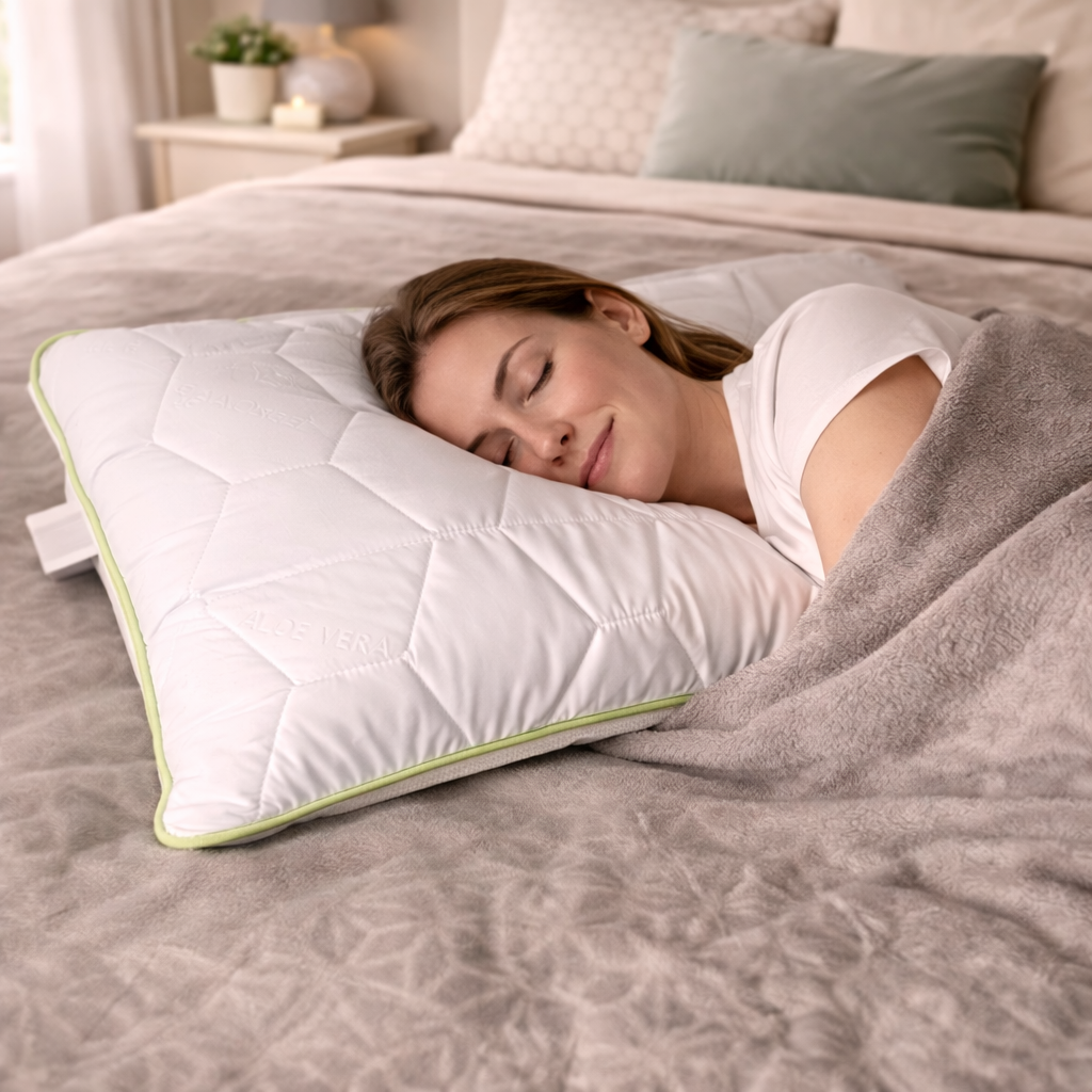 ALOE VERA PREMIUM Pillow with Memory Foam Neck Support