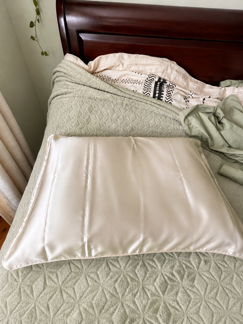 Natural Linen and silk  Pillowcase (two in one)