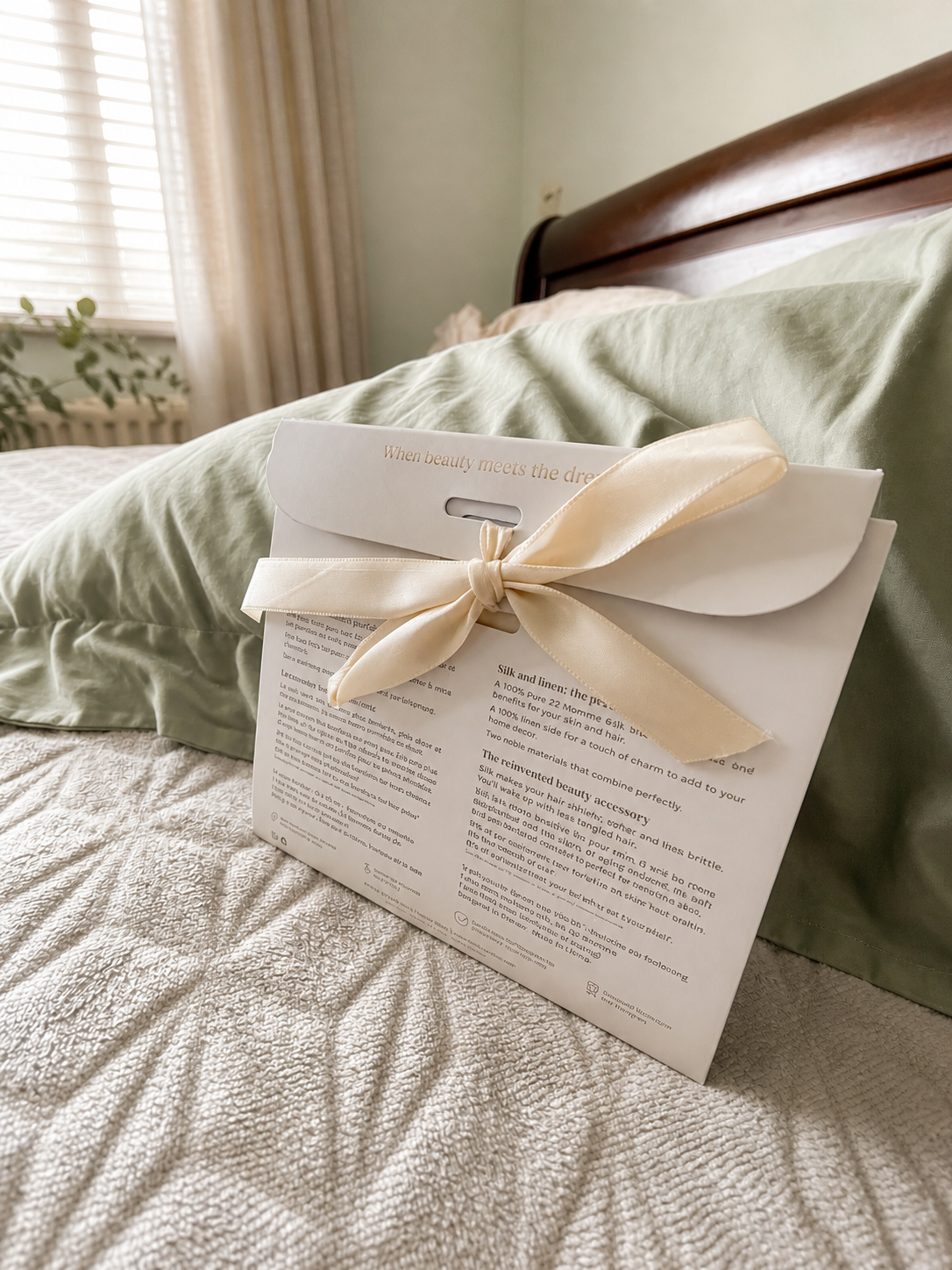 Natural Linen and silk  Pillowcase (two in one)