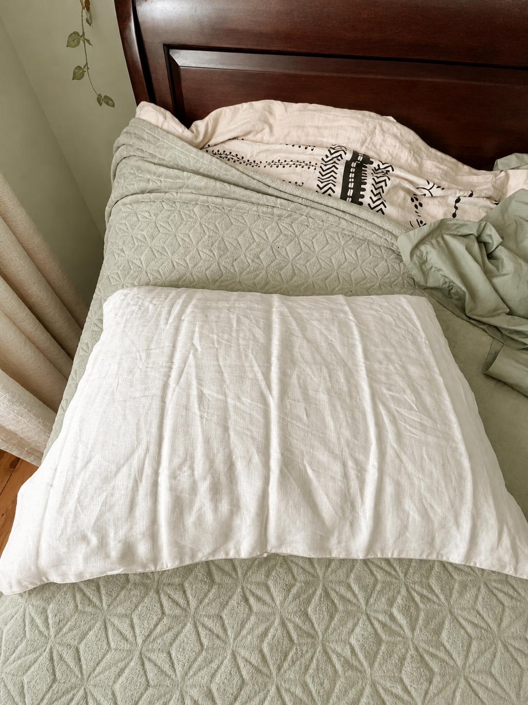 Natural Linen and silk  Pillowcase (two in one)