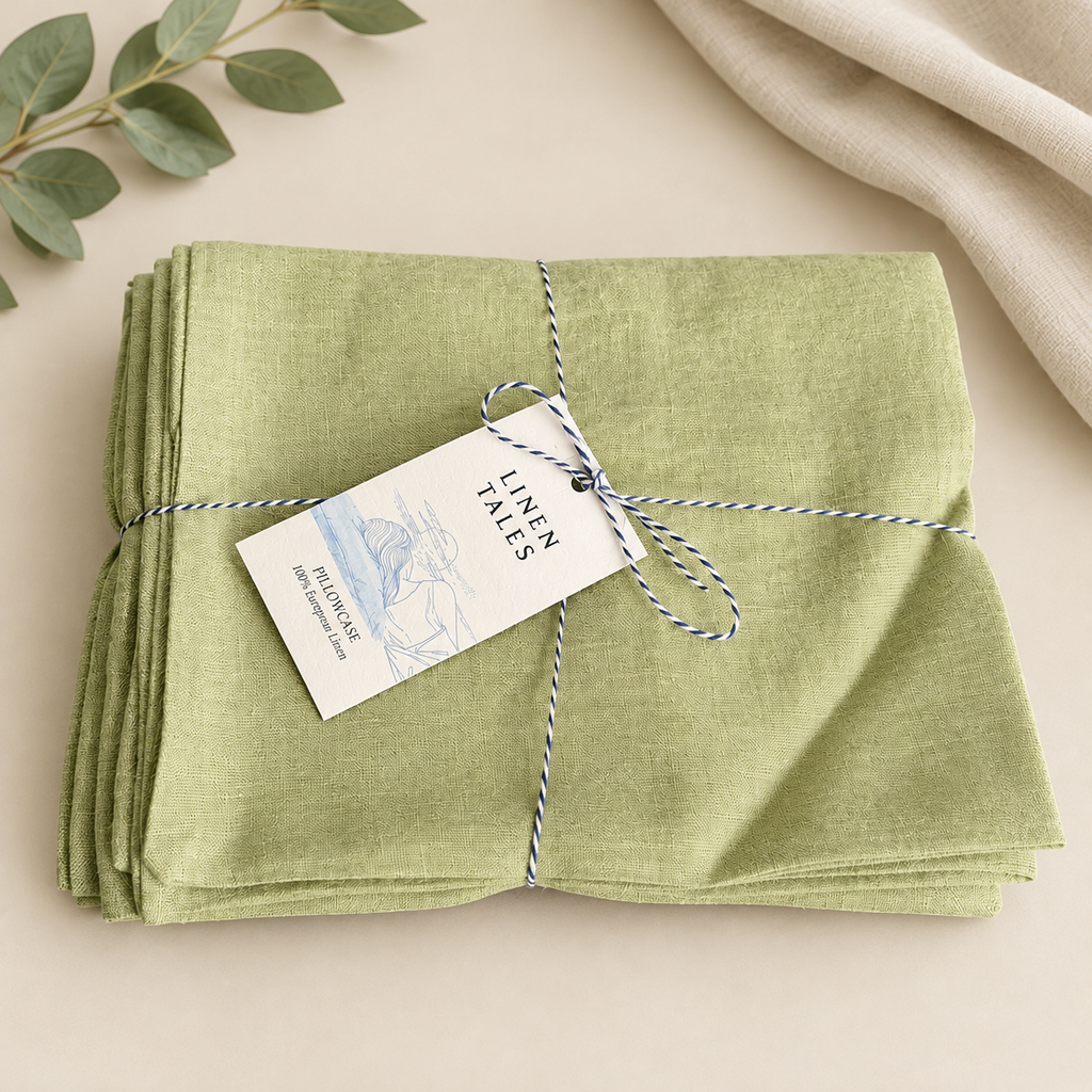 100% Natural Washed Linen Pillowcase